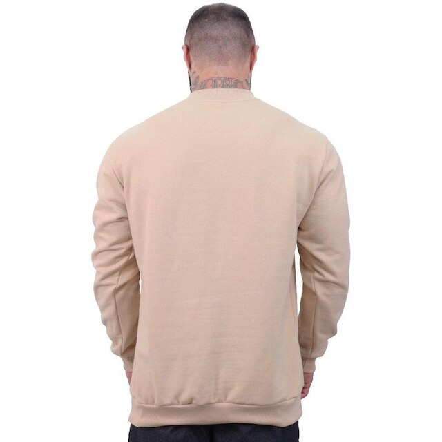 Blusa Moletom Basic MXD Conceito Sem Capuz e Bolso Sem Estampa