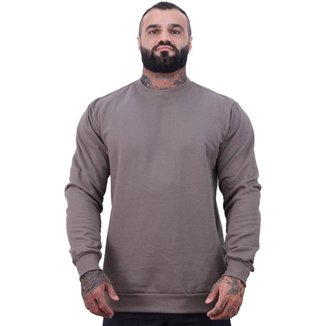 Blusa Moletom Basic MXD Conceito Sem Capuz e Bolso Sem Estampa