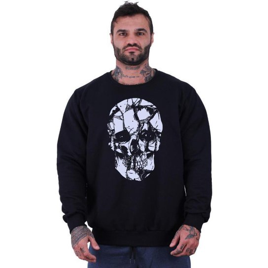 Blusa Moletom Basic MXD Conceito Sem Capuz Moda Fitness Musculação