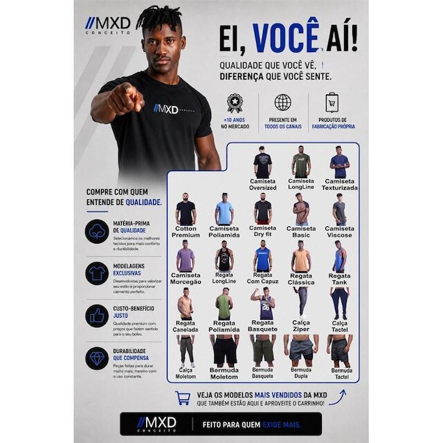 Blusa Moletom Basic MXD Conceito Sem Touca Moda Fitness De Treino