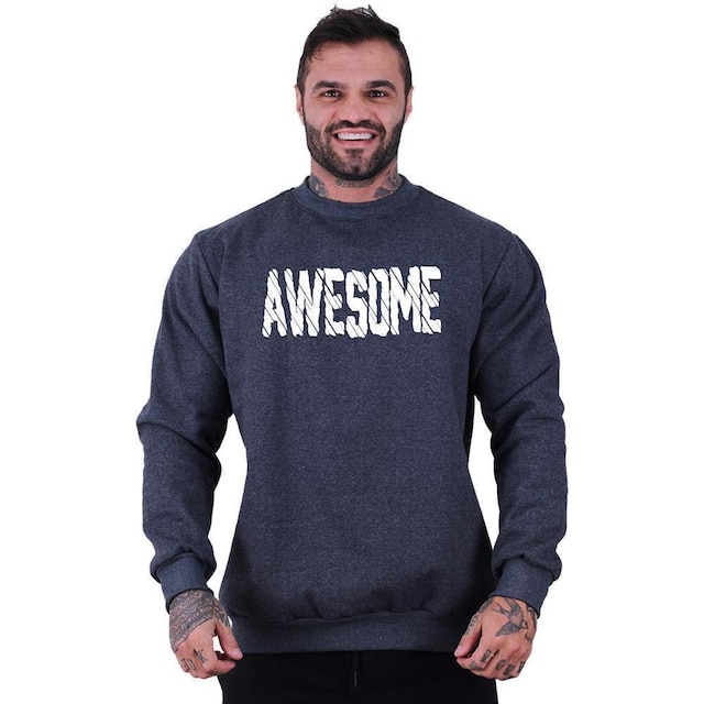 Blusa Moletom Basic MXD Conceito Sem Touca Moda Fitness Musculação
