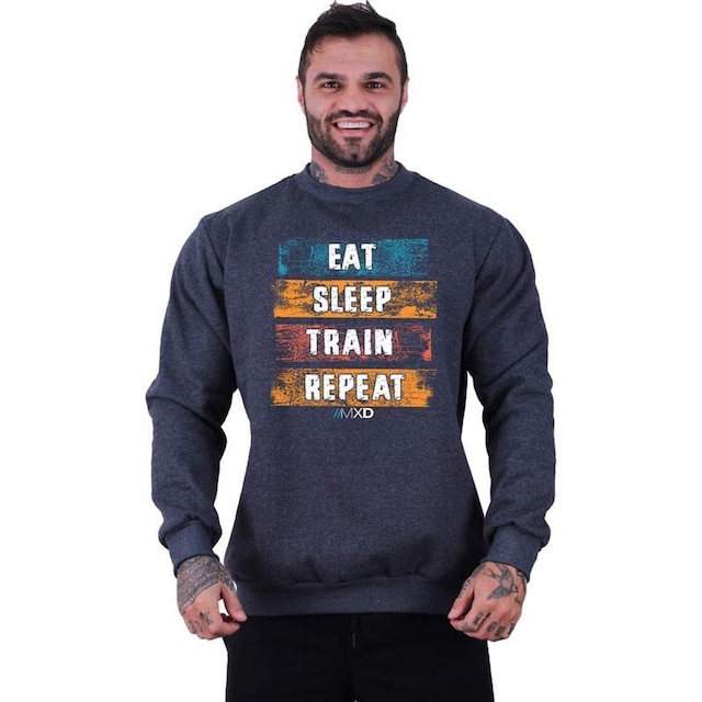 Blusa Moletom Basic MXD Conceito Sem Touca Treino De Academia Moda Fitness