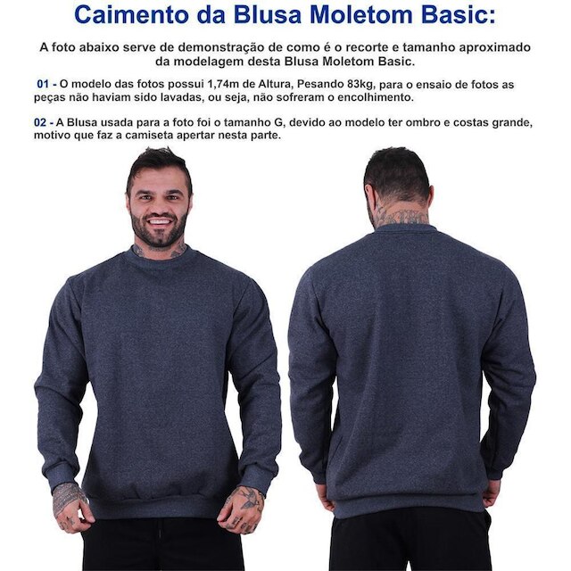 Blusa Moletom Basic MXD Conceito Sem Touca Treino De Inverno Fitness