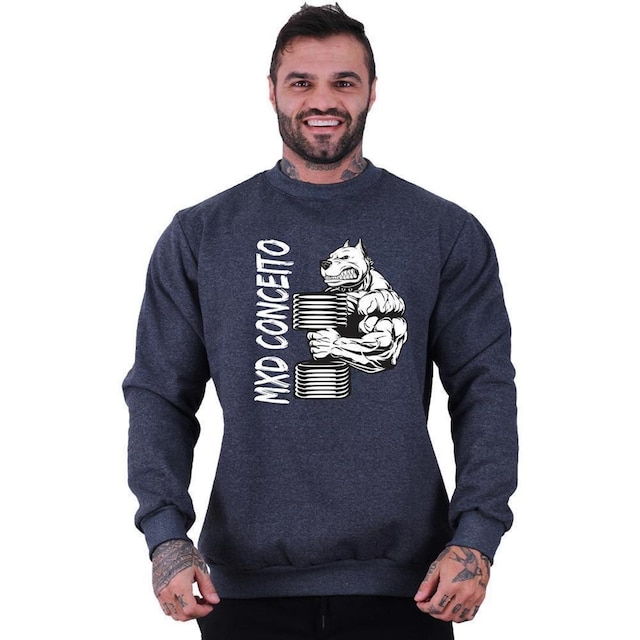 Blusa Moletom Basic MXD Conceito Sem Touca Treino Fitness Hard