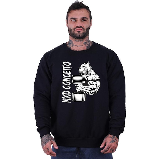 Blusa Moletom Basic MXD Conceito Sem Touca Treino Fitness Inverno