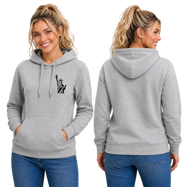 Blusa Moletom Canguru com Capuz Estampa Liberdade Adulto Feminino