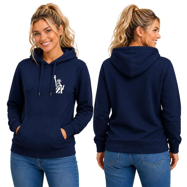 Blusa Moletom Canguru com Capuz Estampa Liberdade Adulto Feminino