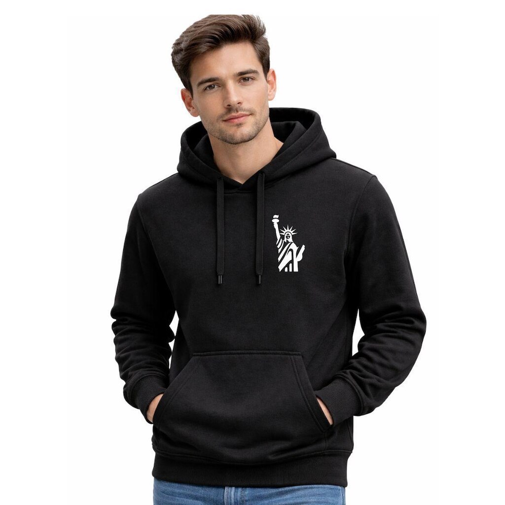 Blusa Moletom Canguru com Capuz Estampa Liberdade Adulto Masculino