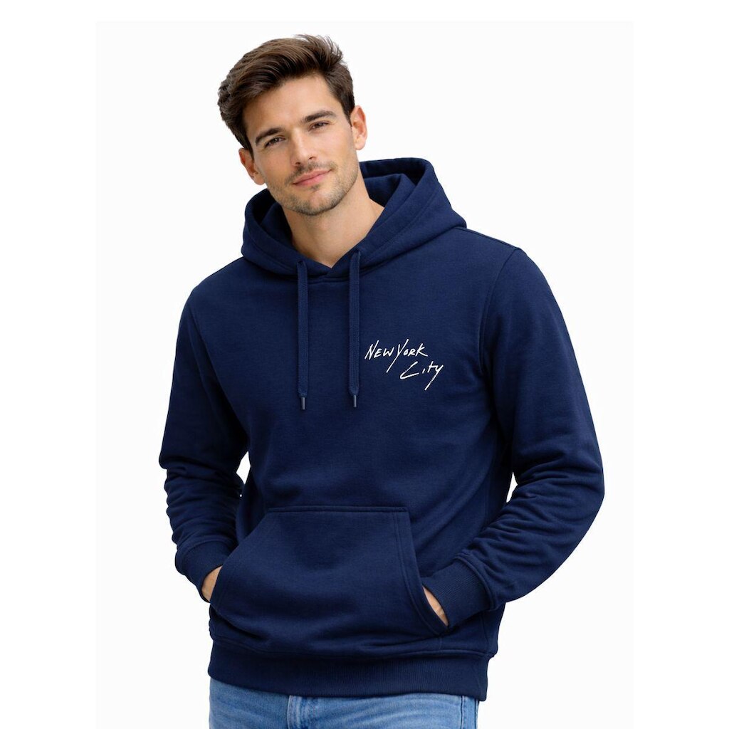Blusa Moletom Canguru com Capuz Estampa New York Adulto Masculino