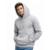Blusa Moletom Canguru com Capuz Liso Adulto Masculino - Cinza