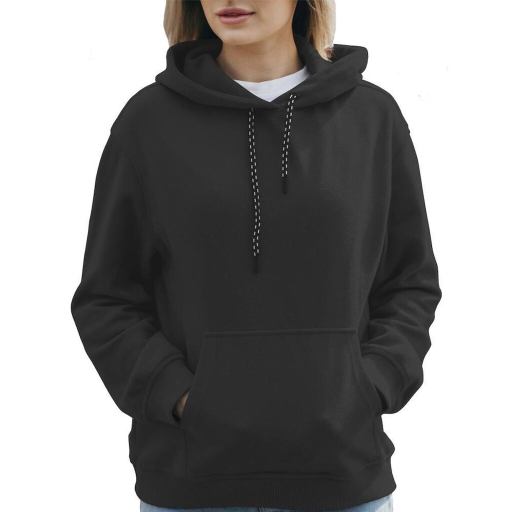 Blusa Moletom Canguru com Capuz Liso Sem Estampa Feminino Juvenil