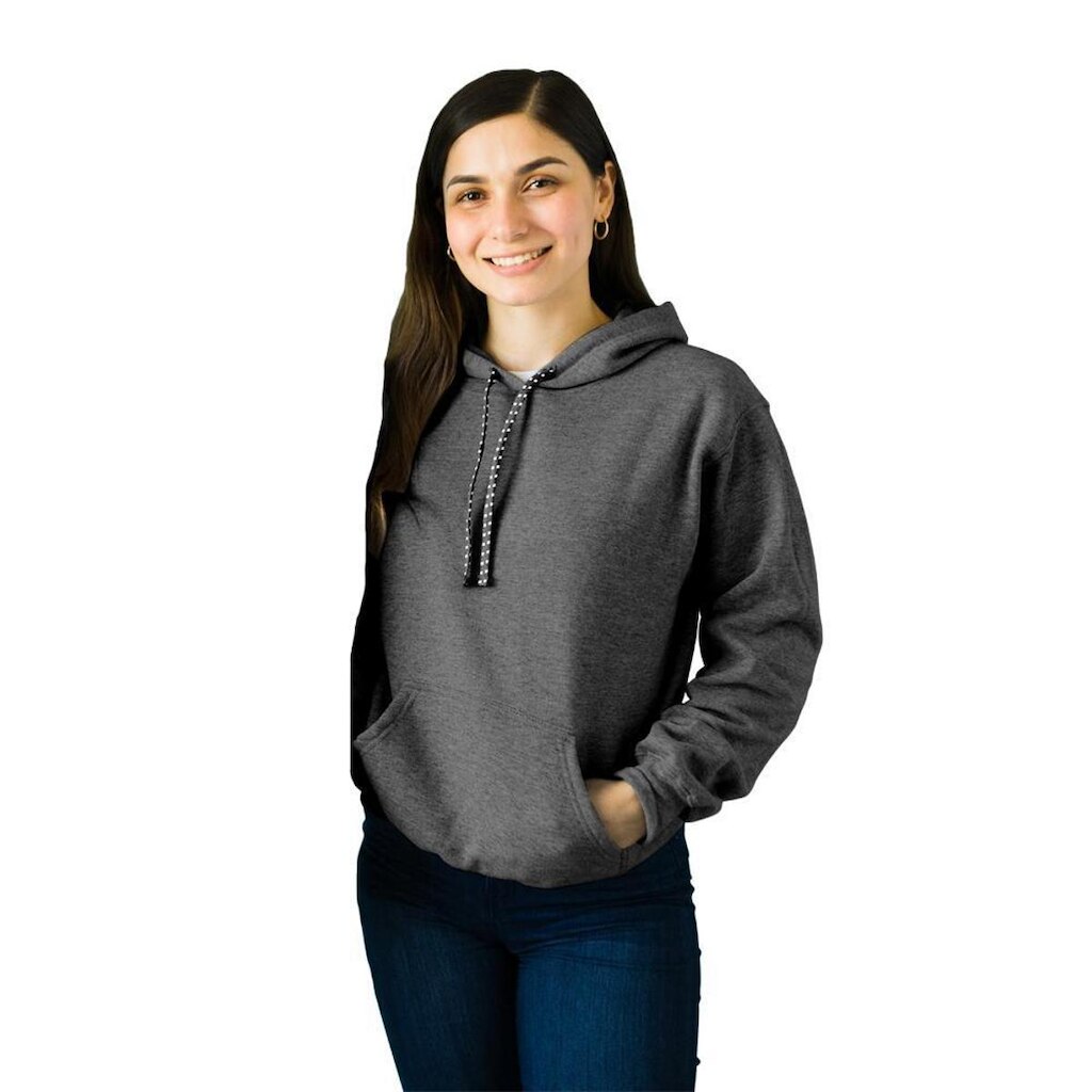Blusa Moletom Canguru com Capuz Liso Sem Estampa Feminino Juvenil