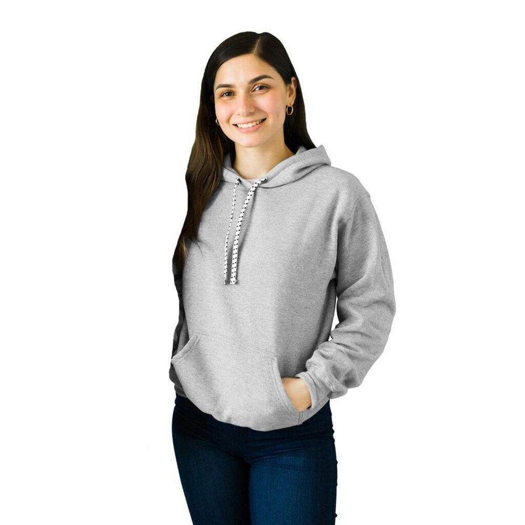 Blusa Moletom Canguru com Capuz Liso Sem Estampa Feminino Juvenil