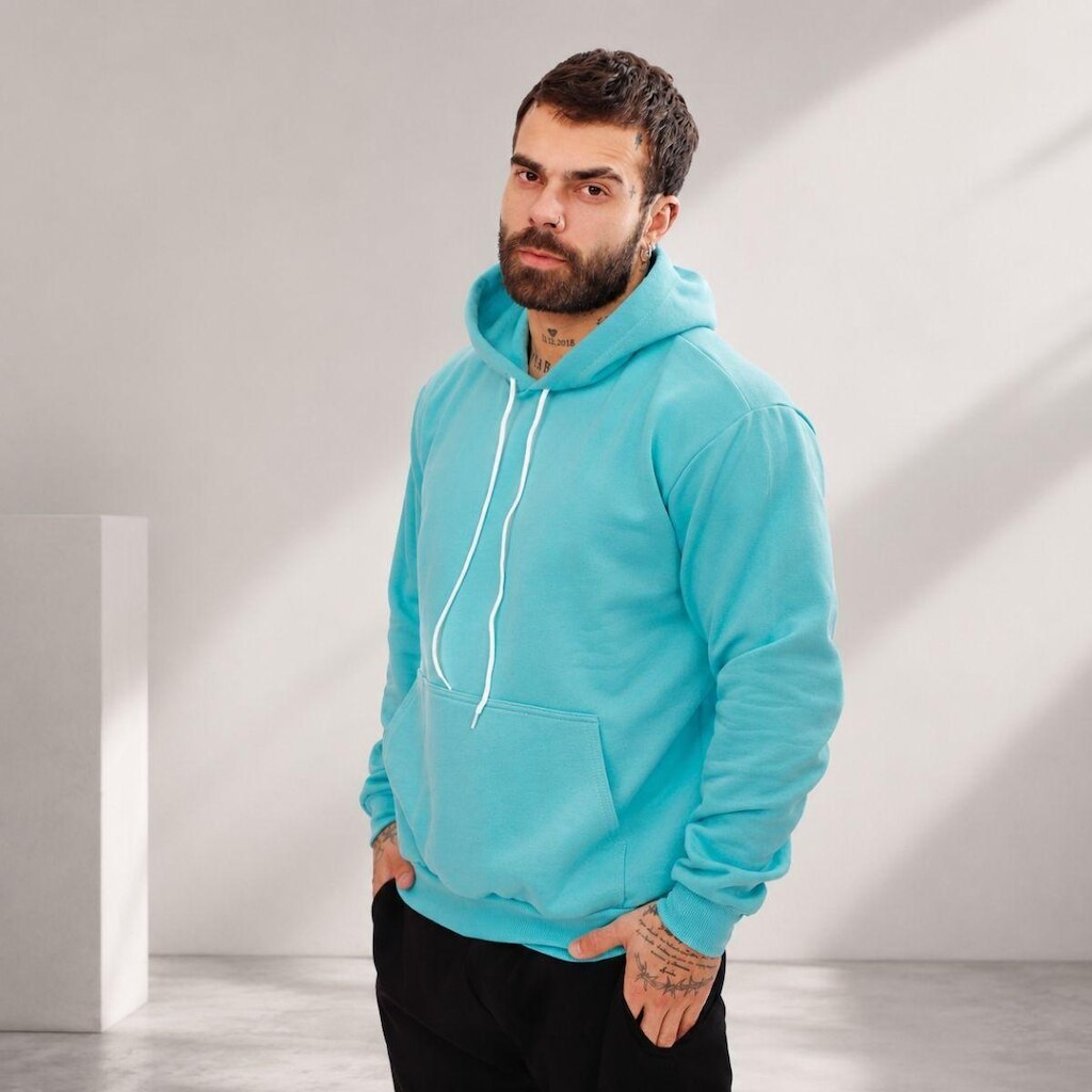 Blusa Moletom Canguru com Capuz Liso Sem Estampa Unissex Feminino Masculino Adulto