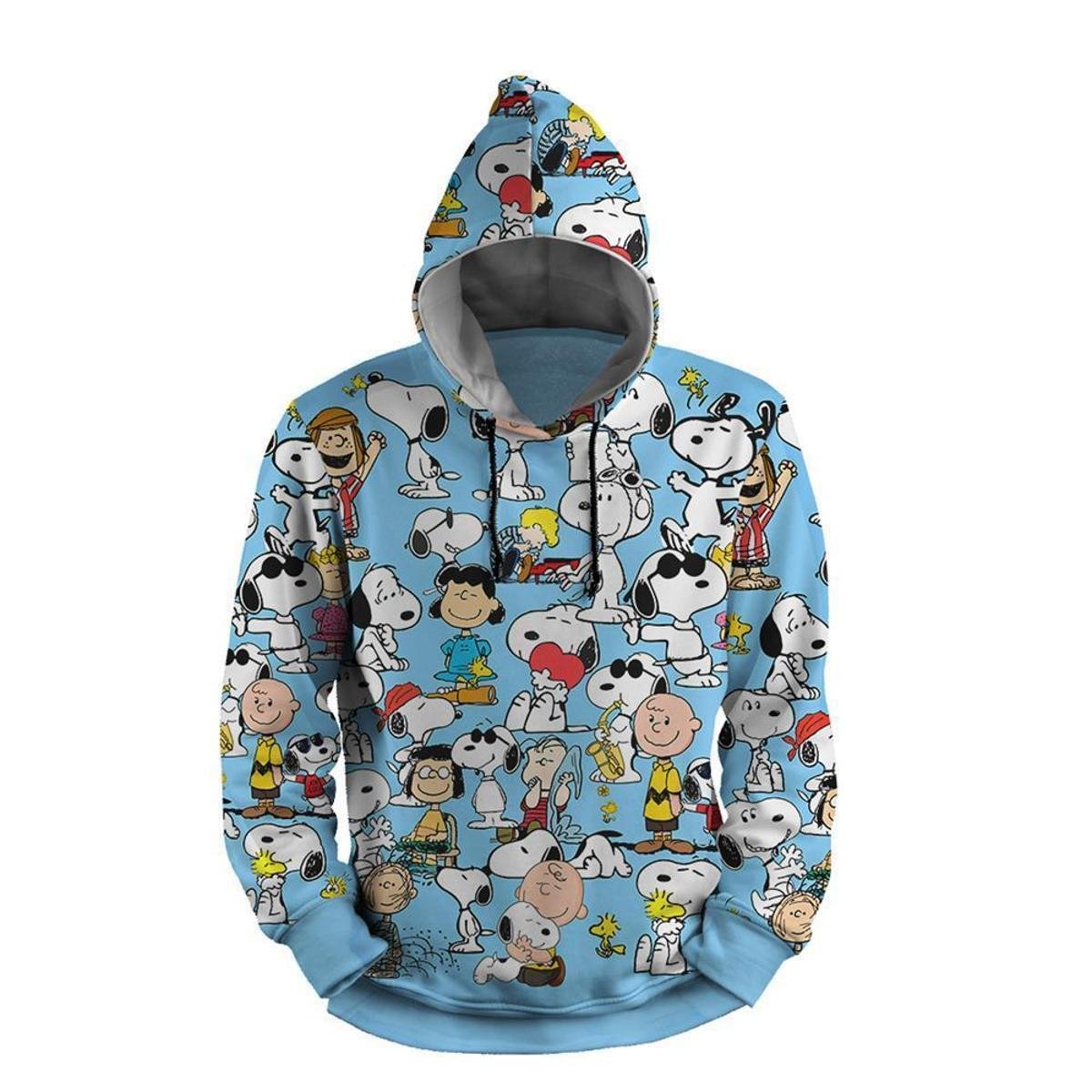 Blusa Moletom Casual Masculina Snoopy Capuz Bolso Canguru - Azul Menor preço em Blusa Moletom Casual Masculina Snoopy Capuz Bolso Canguru - Azul