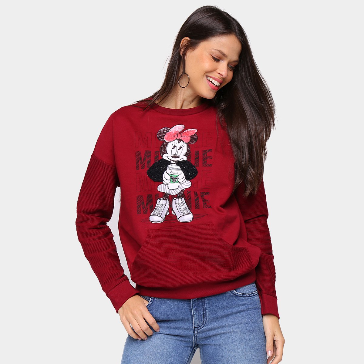 Blusa De Moletom Feminina Minnie Blusa Moletom Cativa Disney