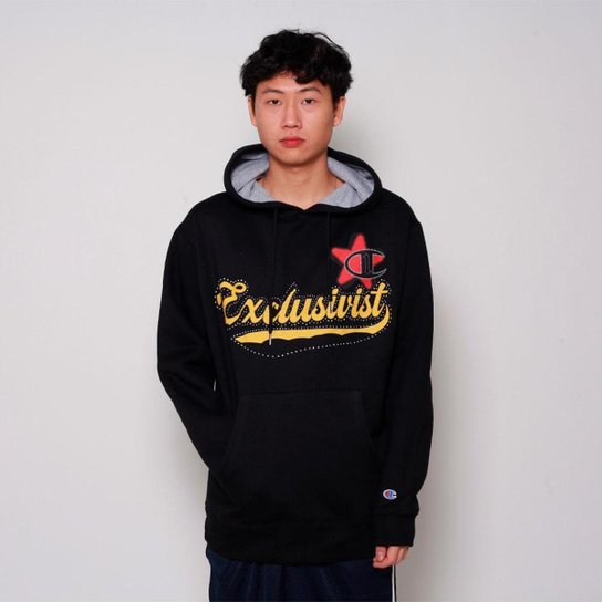 Blusa Moletom Champion X Exclusivist Script Gf89B Exscript
