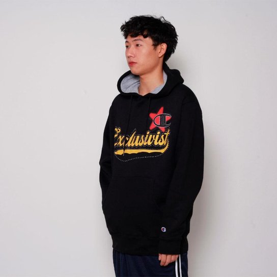 Blusa Moletom Champion X Exclusivist Script Gf89B Exscript