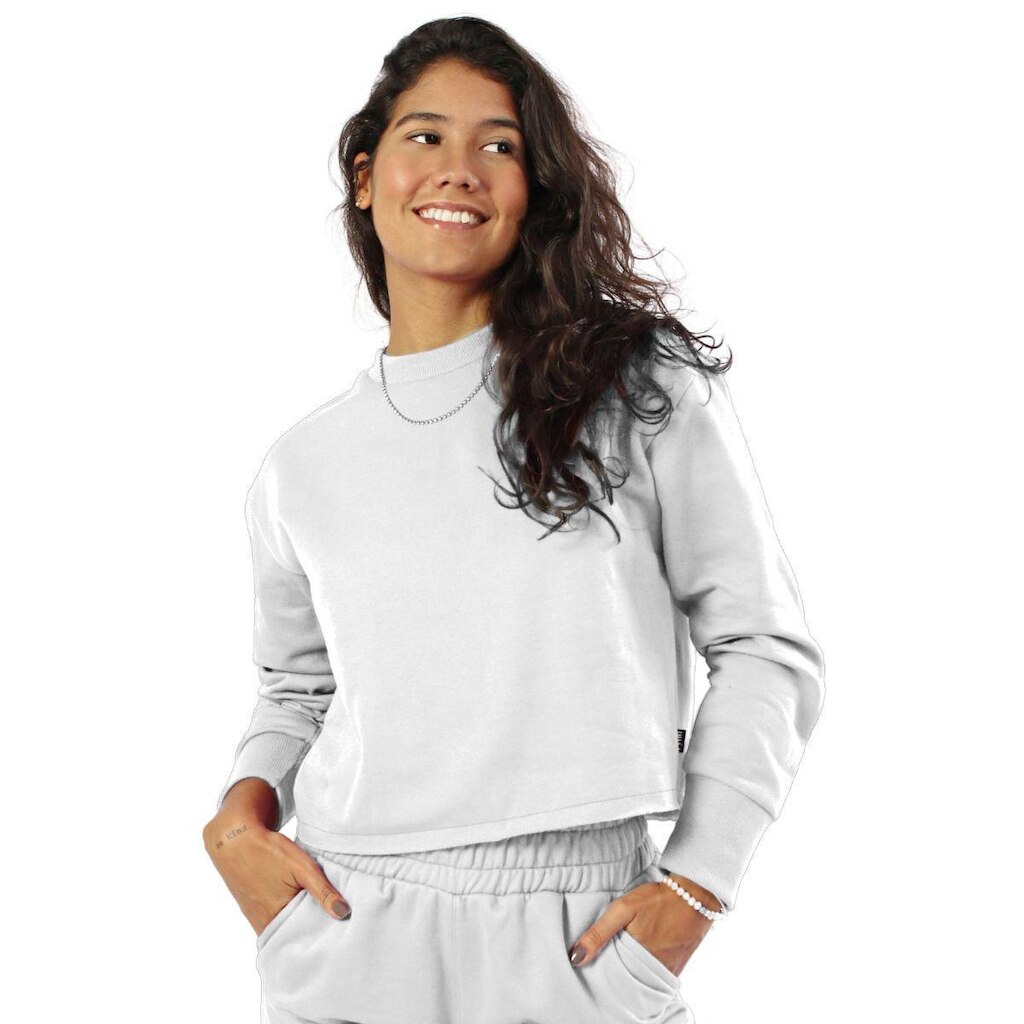 Blusa Moletom Cropped Feminino