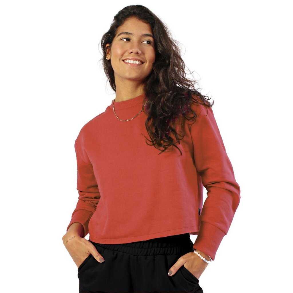 Blusa Moletom Cropped Feminino