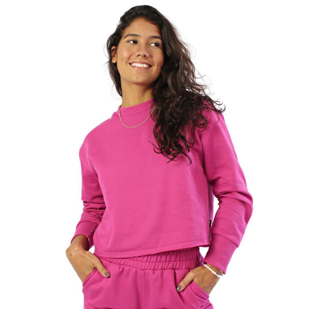 Blusa Moletom Cropped Feminino
