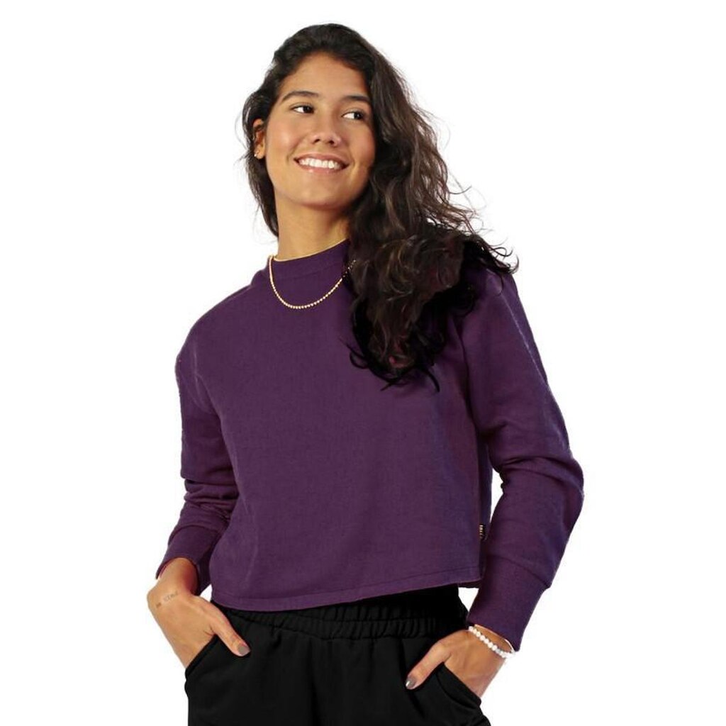 Blusa Moletom Cropped Feminino