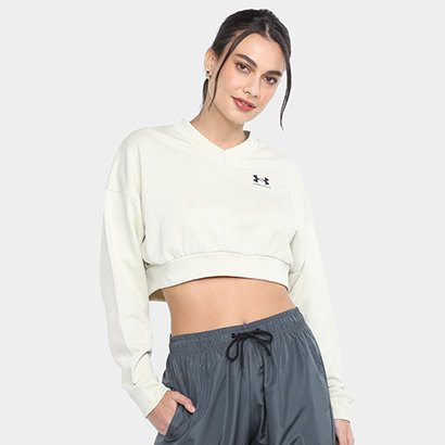 Blusa Moletom Cropped Under Armour Rival Terry Os Cro Feminina - Feminino