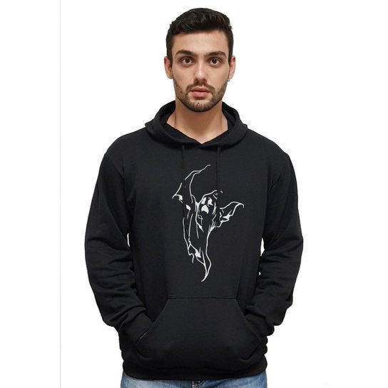 Blusa Moletom Estampa Fantasma Avalon Masculina - Preto
