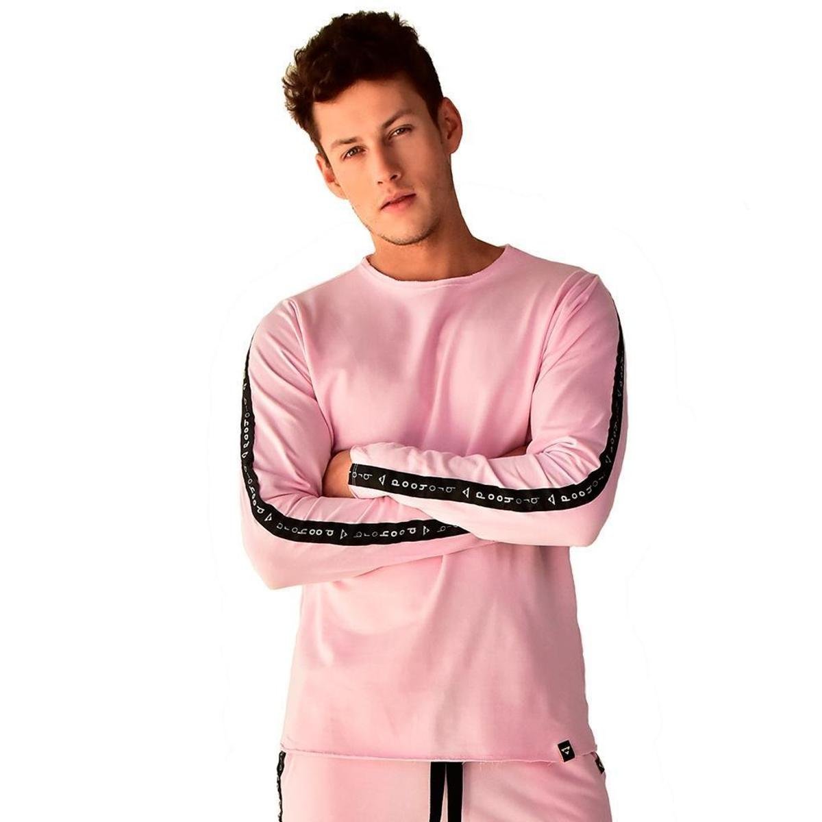 Blusa Moletom Fechado Brohood Masculina - Rosa Menor preço em Blusa Moletom Fechado Brohood Masculina - Rosa