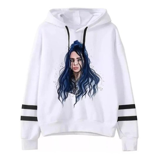 Blusa Moletom Feminino Billie Eilish Capuz em Algodão Zattini