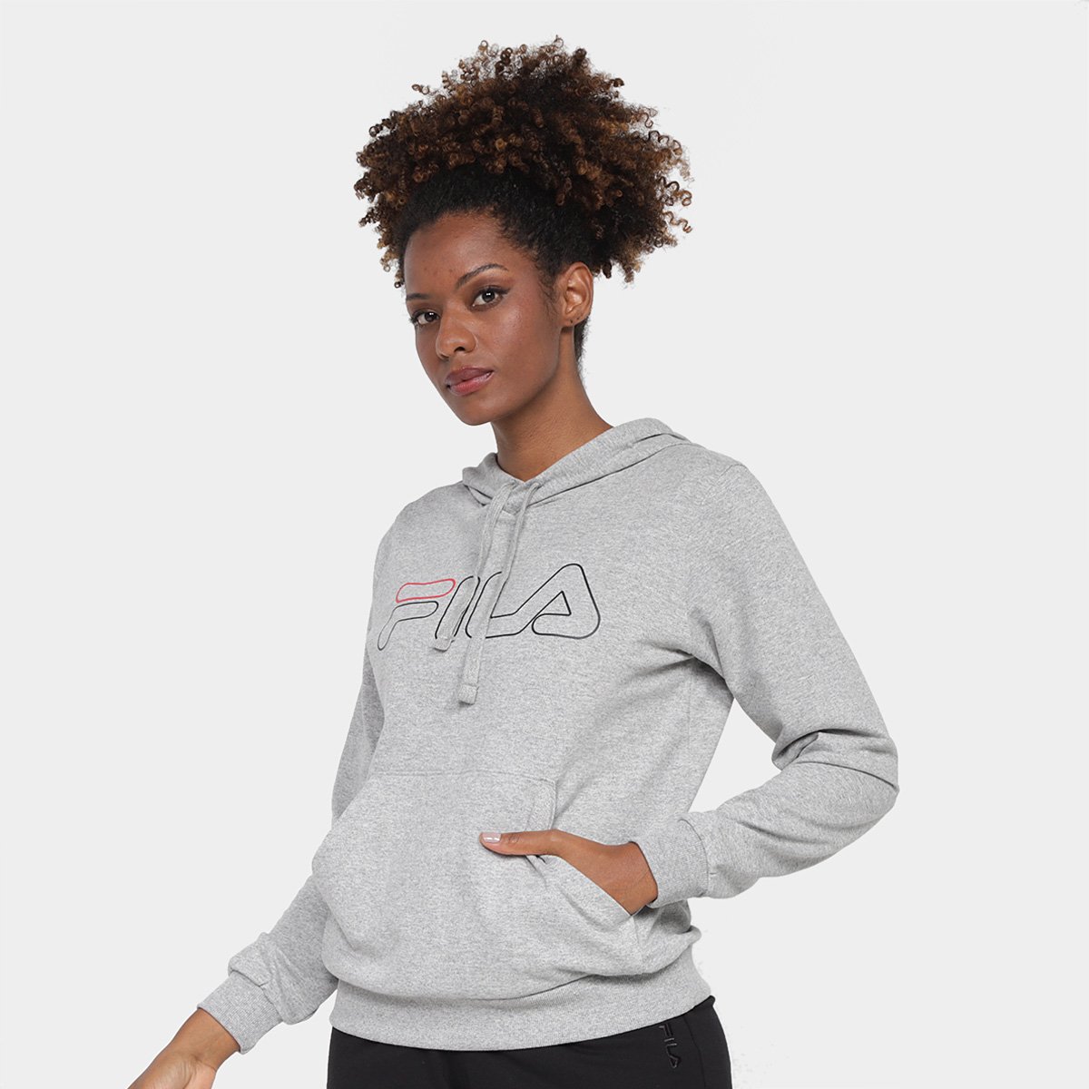 Capuz Feminina Blusa Capuz Outline Fila Feminina Blusa De Moletom