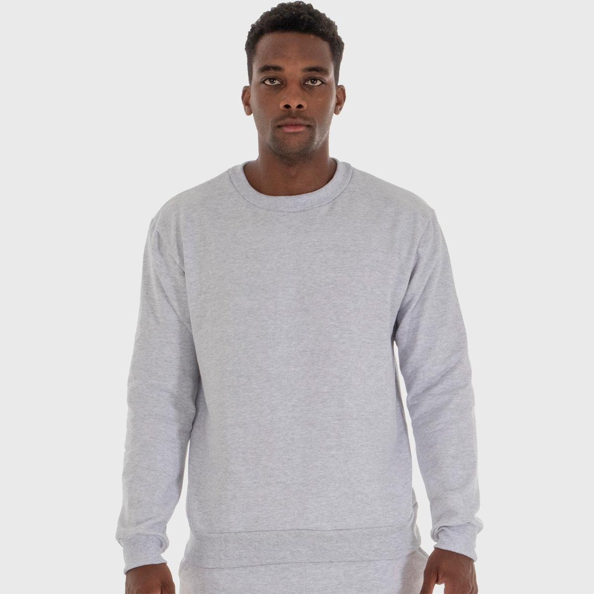 Blusa Moletom Gola Redonda Masculino Benellys - Cinza Claro Menor preço em Blusa Moletom Gola Redonda Masculino Benellys - Cinza Claro