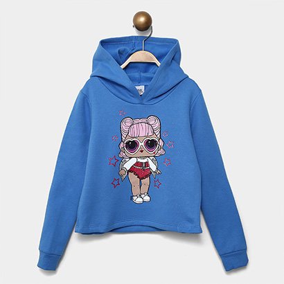 Blusa Moletom Infantil Brandili LOL Com Capuz Menina - Feminino