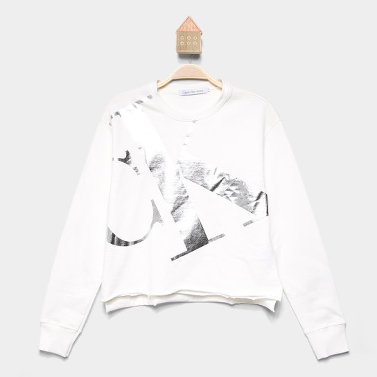 Blusa Moletom Infantil Calvin Klein Full Foil Menina Zattini
