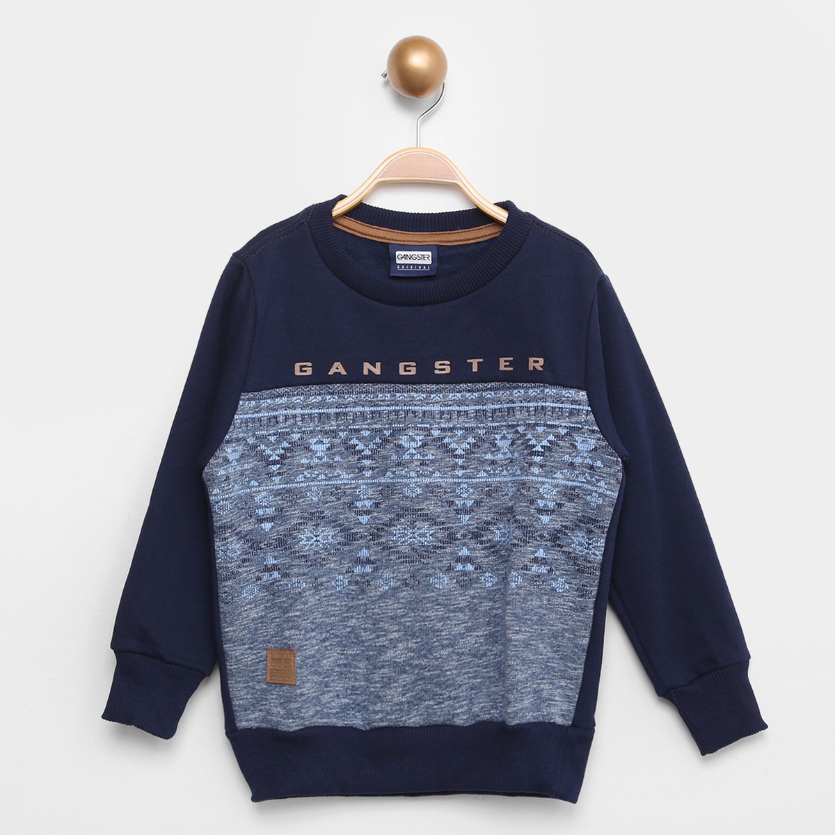 Blusa Moletom Infantil Gangster Menino - Marinho Menor preço em Blusa Moletom Infantil Gangster Menino - Marinho