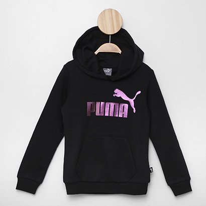 Blusa Moletom Infantil Puma Ess Nova Shine Logo Hoodie Menina - Feminino