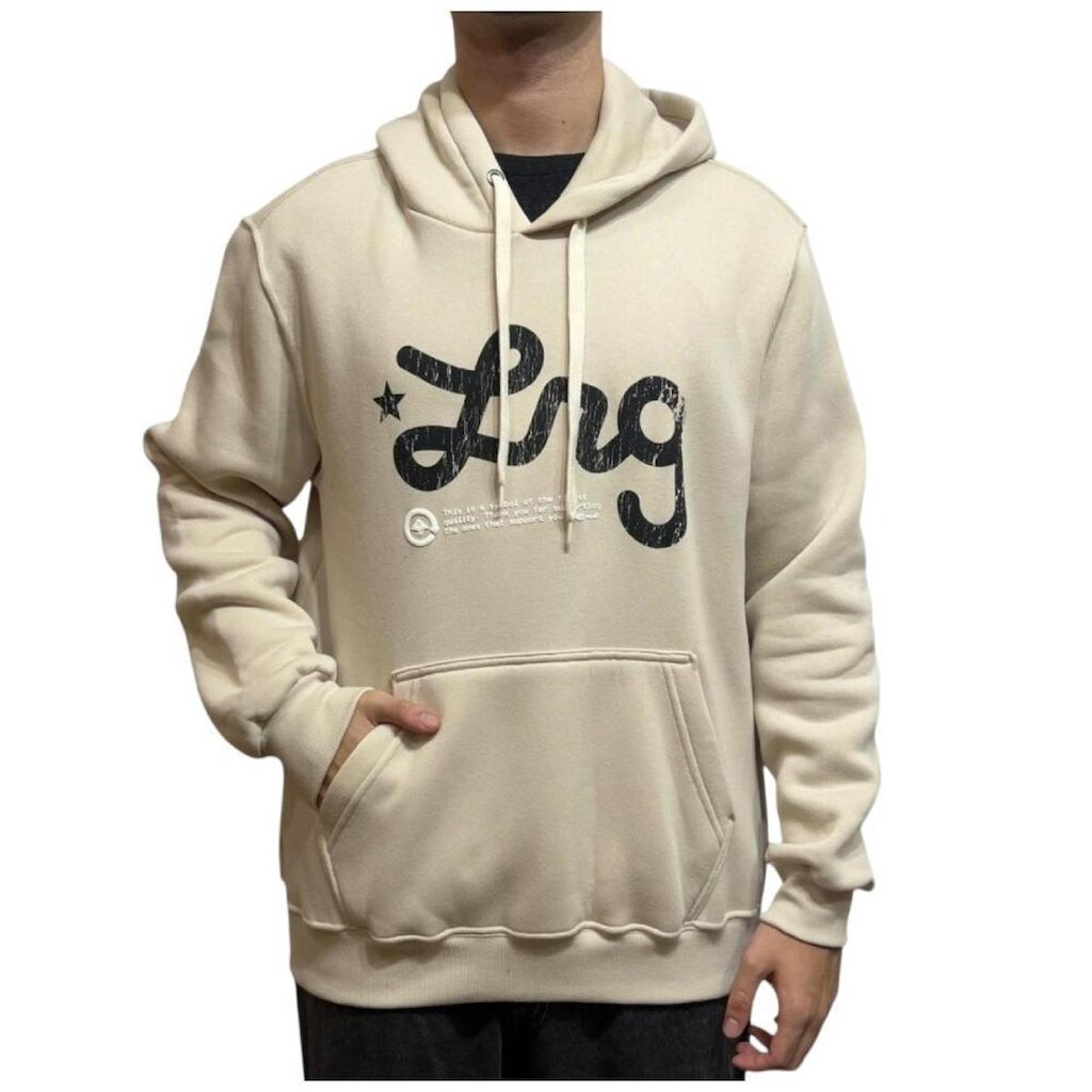 Blusa Moletom Masculina LRG Script Poh Bege - 6110