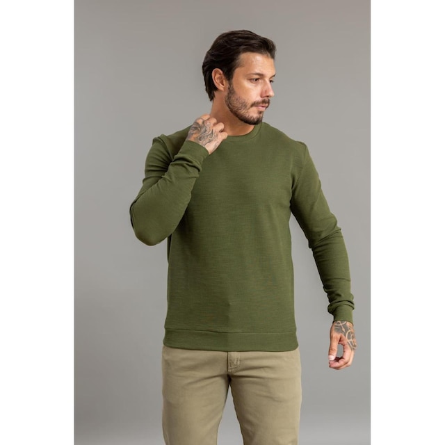 Blusa Moletom Masculina Manga Longa Texturizada Dialogo