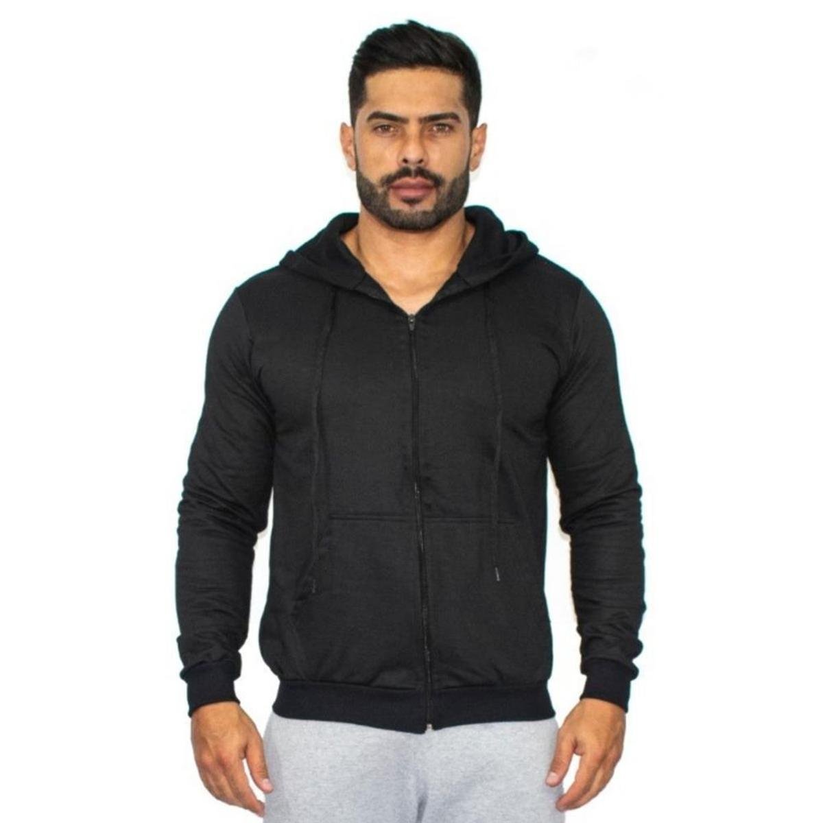 mens soft zip up moletom com capuz