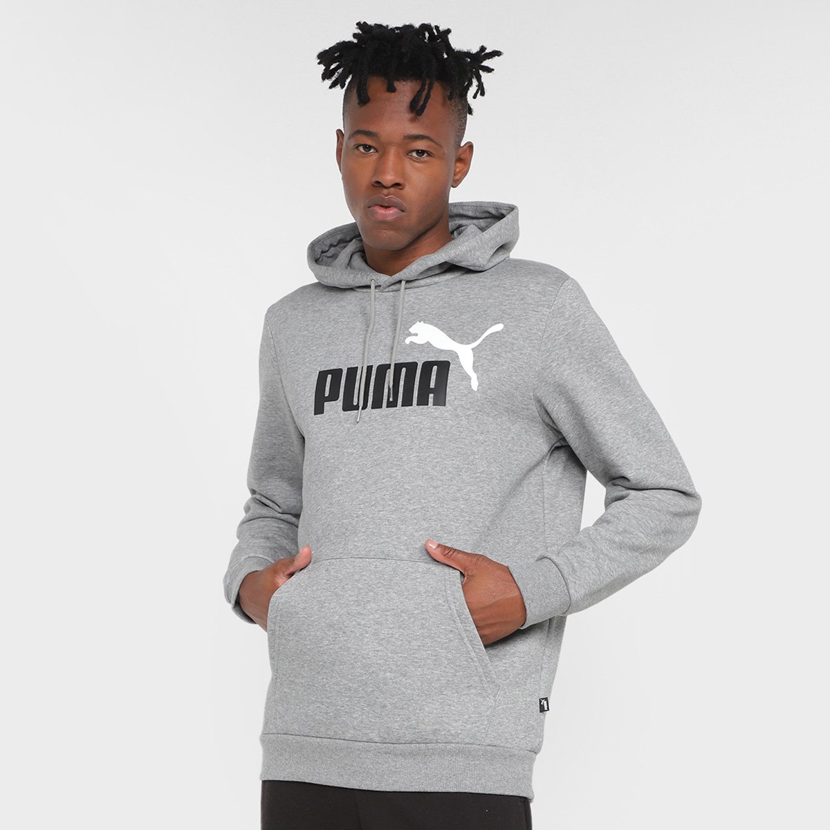 Blusa Moletom Puma Essentials + 2 Col Big Logo Fl com Capuz Masculino - Cinza é ruim? Blusa Moletom Puma Essentials + 2 Col Big Logo Fl com Capuz Masculino - Cinza é boa?