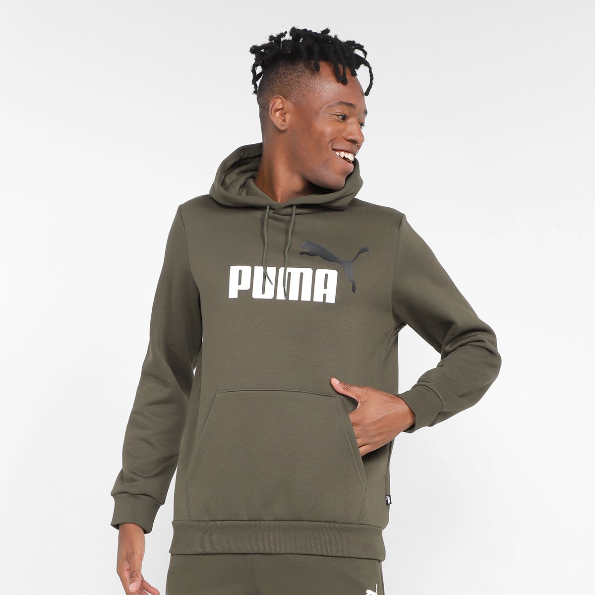 Blusa Moletom Puma Essentials + 2 Col Big Logo Fl com Capuz Masculino - Verde Militar é ruim? Blusa Moletom Puma Essentials + 2 Col Big Logo Fl com Capuz Masculino - Verde Militar é boa?