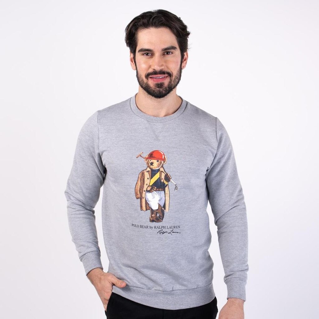 Blusa Moletom RL Bear Pullover Cinza