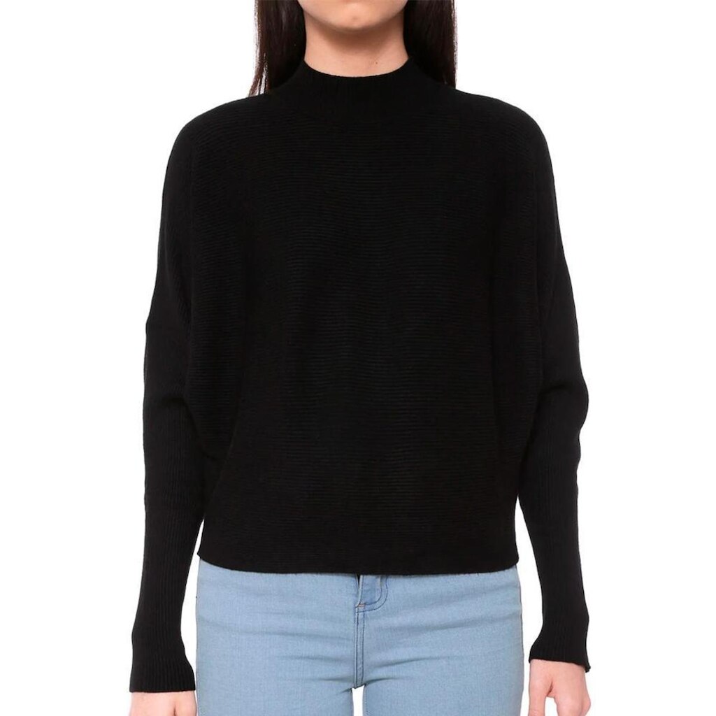 Blusa Morcego Manga Longa Gola Alta Soltinha Social Moda Feminina