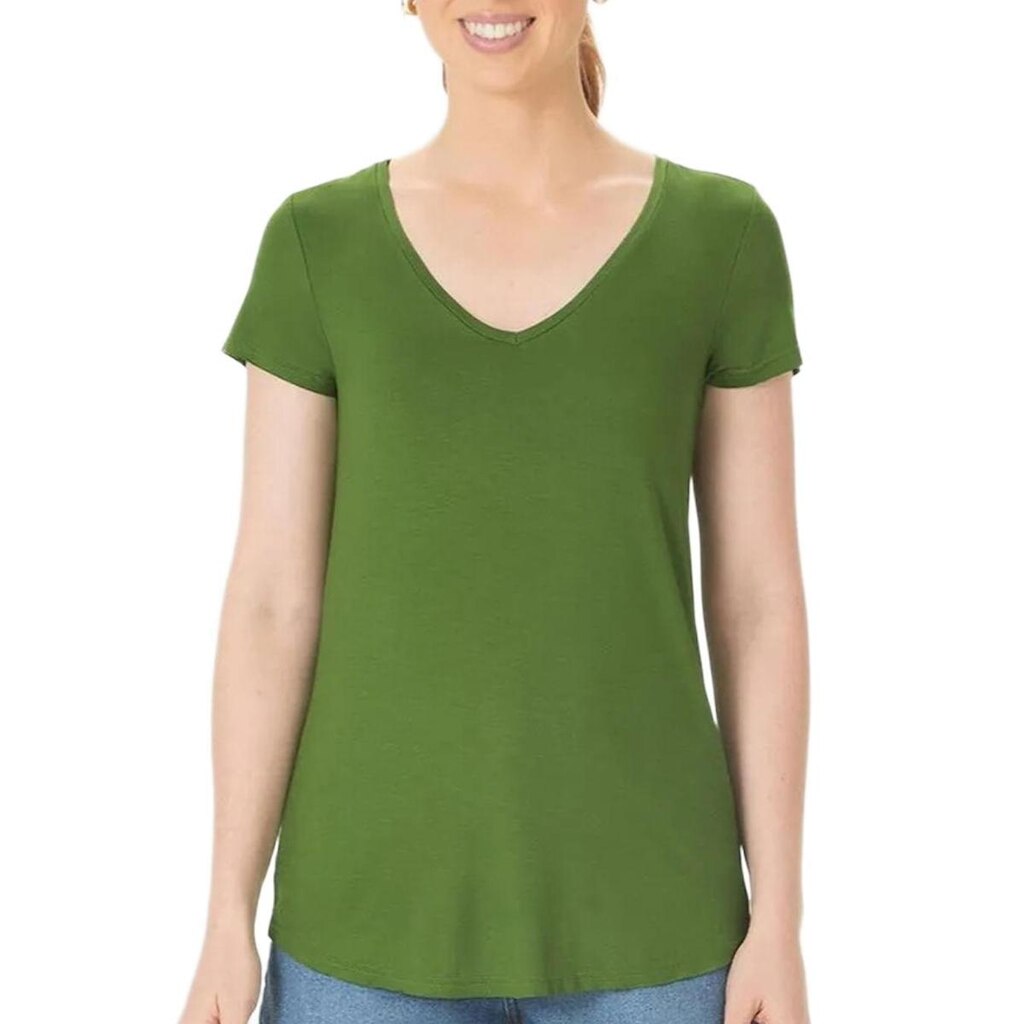Blusa Mullet Malwee 1000037400 Feminina Decote V Viscose T. P/XGG