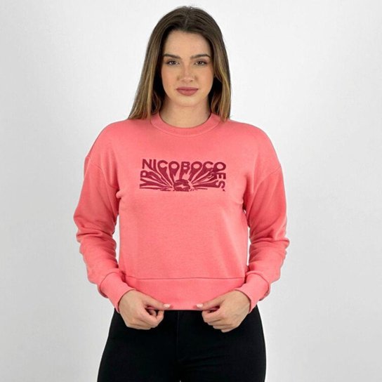 Blusa Nicoboco Moletom Cropped Fechada Feminina Zattini