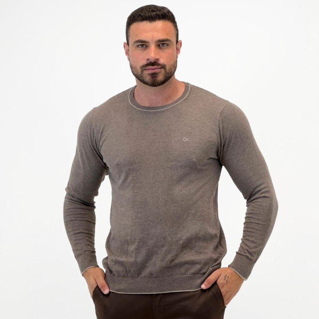 Blusa Ogochi Tricot Slim Gola Redonda Masculina