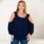 Blusa Ombro Vazado BBonnie Serena Azul Marinho - Azul