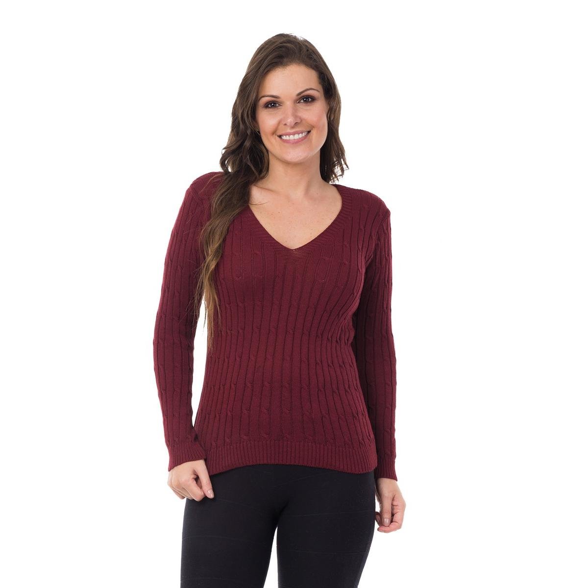 blusa tricot bordo
