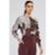 Blusa PKS Manga Longa Estampa Mixed Burgundy - Rosa