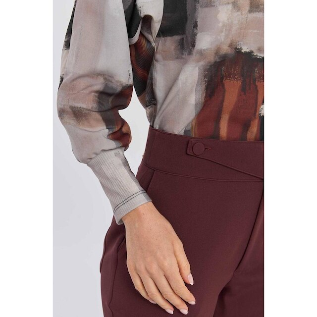 Blusa PKS Manga Longa Estampa Mixed Burgundy